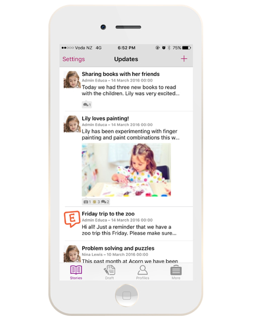 childcare software on iPhone