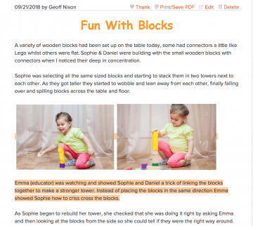 learning story software