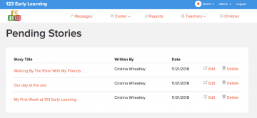 pending learning stories page