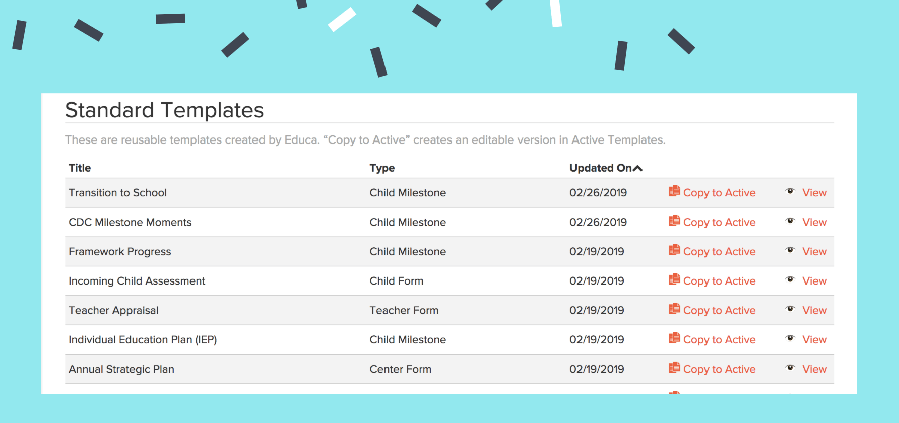 forms for early education
